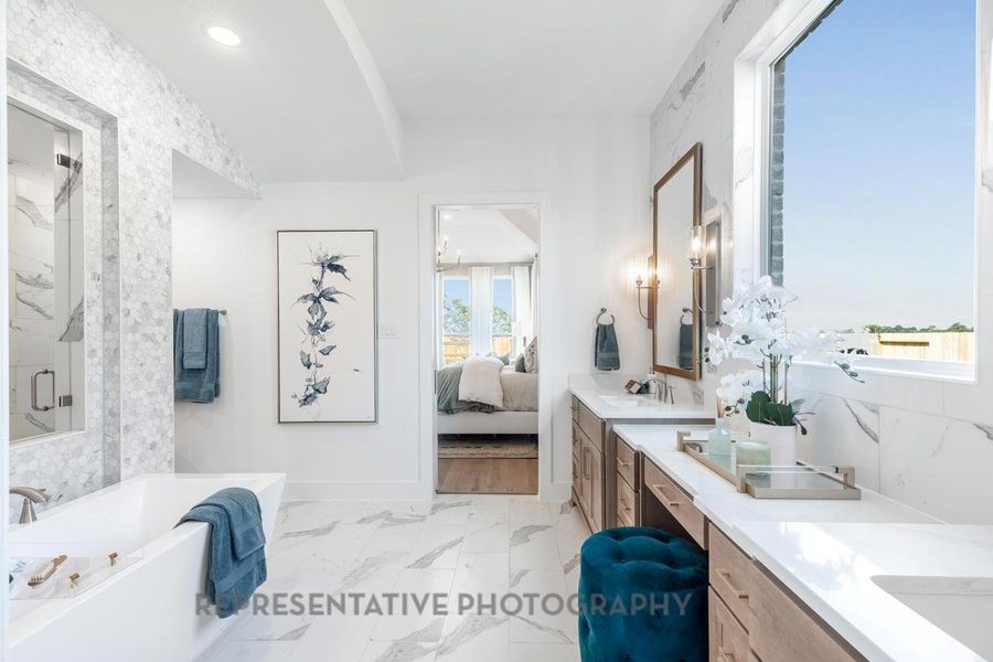 Furnished interior view inside a new home in Meridiana: 65ft. lots, Manvel (Image 7). Furnished interior view inside a new home in Meridiana: 65ft. lots, Manvel (Image 7).