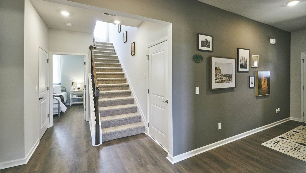 Spacious, unfurnished interior of a new home in The Villas at Kinsley, Jamestown (Image 18). Spacious, unfurnished interior of a new home in The Villas at Kinsley, Jamestown (Image 18).