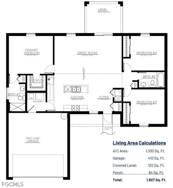 2D floor plan layout of this home in Cape Coral, Cape Coral, FL (Image 4).