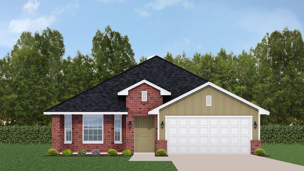 Representative exterior photo of a completed home built from the 1780 by Adams Homes in Ricker Estates, Jacksonville, FL (Image 19). Representative exterior photo of a completed home built from the 1780 by Adams Homes in Ricker Estates, Jacksonville, FL (Image 19).