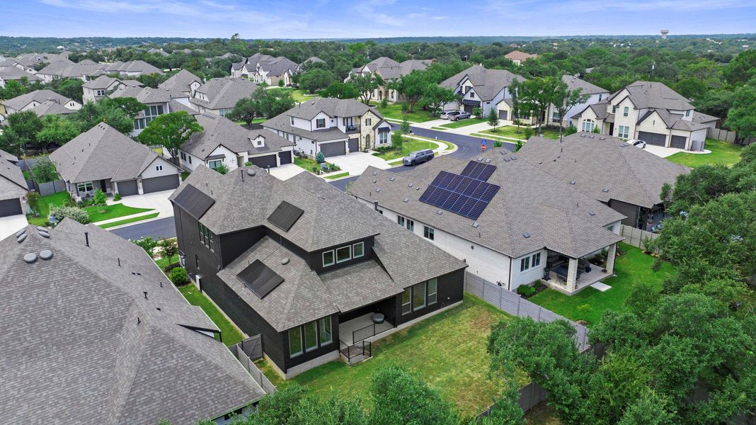 Bird’s-eye view showcasing the home’s location within a beautifully maintained neighborhood.