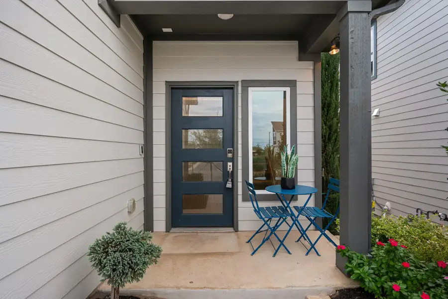 Exterior details and patio area of a home in Sarah's Creek, Pflugerville (Image 2). Exterior details and patio area of a home in Sarah's Creek, Pflugerville (Image 2).