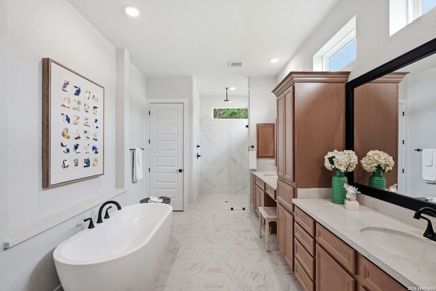 Furnished interior view inside a new home in Potranco Oaks, Castroville (Image 19).