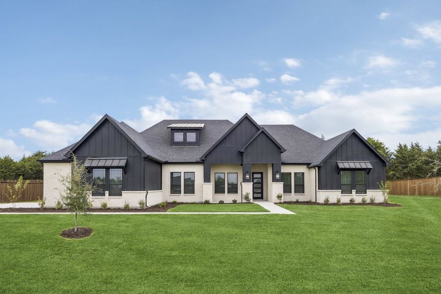Representative exterior photo of a completed home built from the The Cedarcrest by Lillian Custom Homes in The Arbors Midlothian, Midlothian, TX (Image 23).