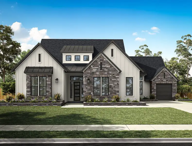 Representative exterior photo of a completed home built from the Marbella by Tri Pointe Homes in Dunham Pointe, Cypress, TX (Image 3).