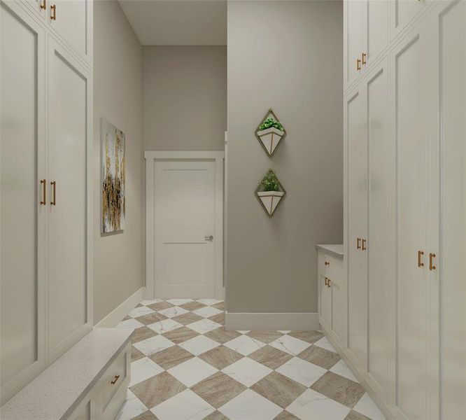 Mudroom coming in from your garage. Mudroom leads right into your kitchen.