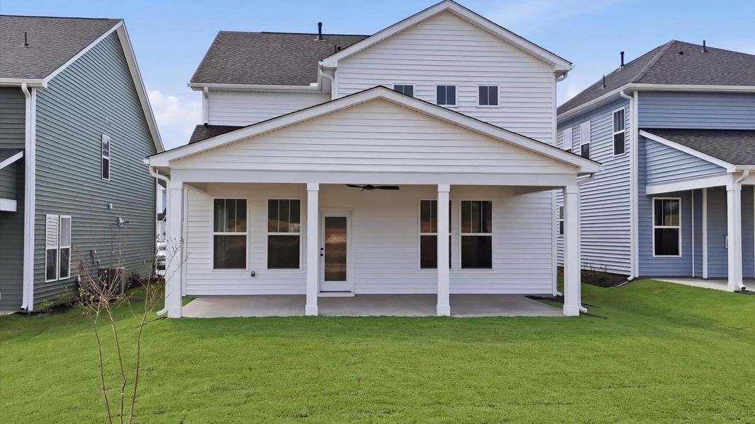 Exterior details and patio area of a home in Harrier Point, Woodruff (Image 3).