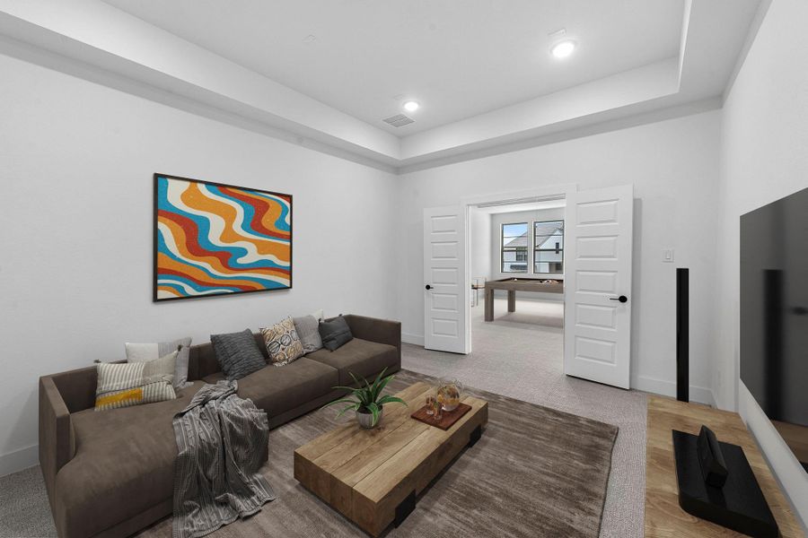 Furnished interior view inside a new home in Bridgeland, Cypress (Image 15).