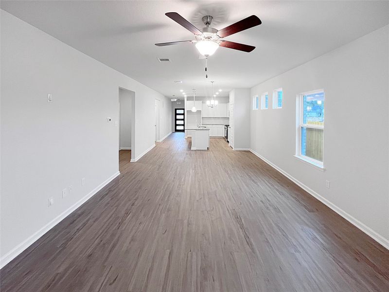 Family Room. Sample image for illustration; upgrades, options, and colors may vary.