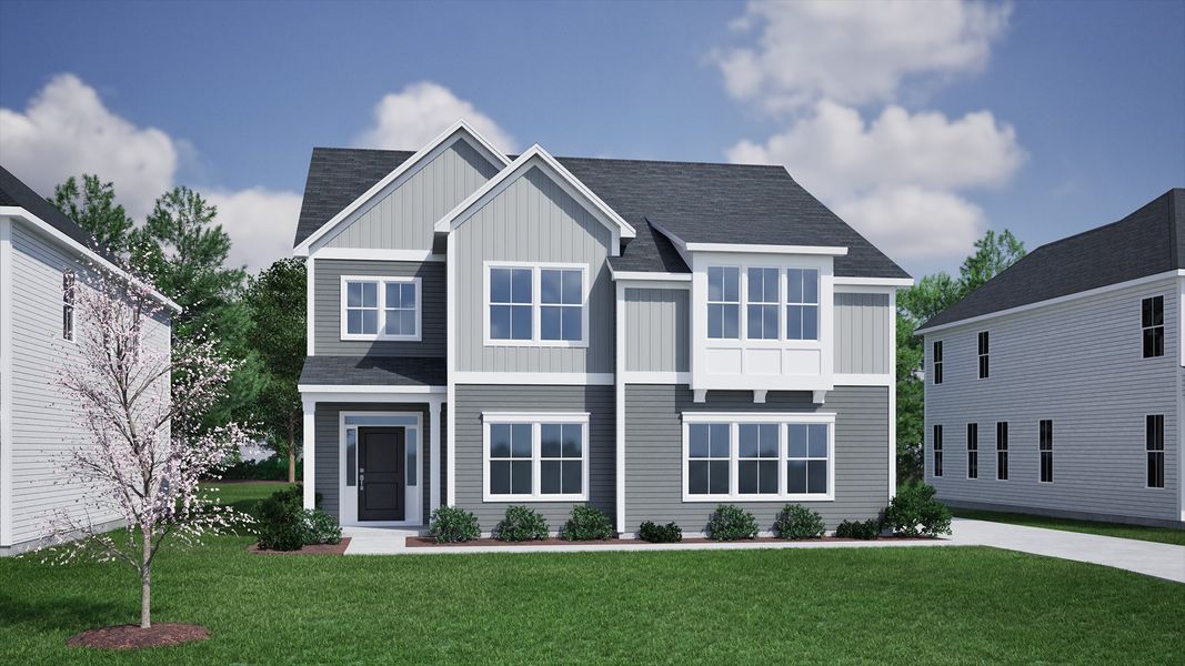 Representative exterior photo of a completed home built from the Saluda II - Vanguard Collection by Mungo Homes in Scotts Hill Village, Wilmington, NC (Image 14).