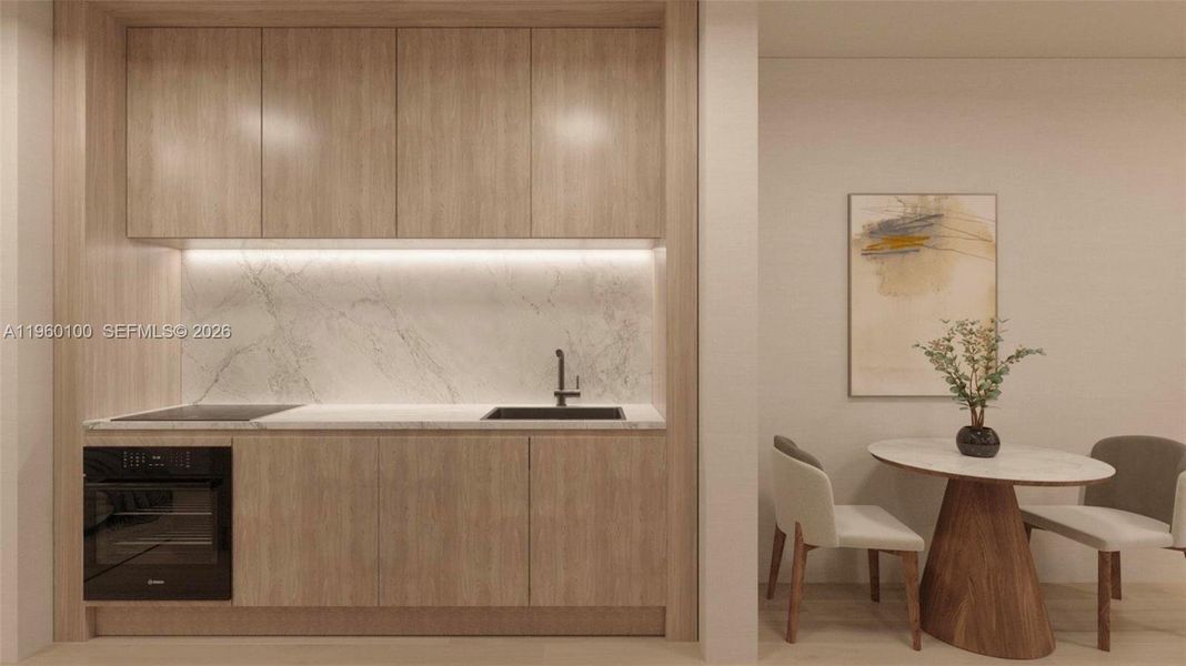 Furnished interior view inside a new home in , Miami Beach (Image 12).