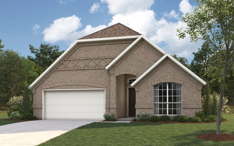 Representative exterior photo of a completed home built from the Garnet by Stonehollow Homes in Creekview Meadows, Pilot Point, TX (Image 5).