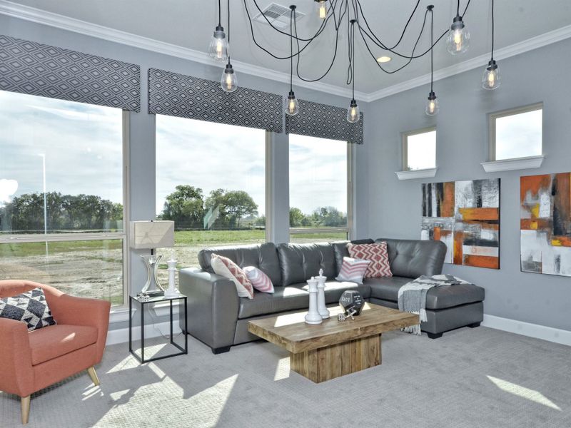 Representative furnished interior of a home built from the San Simeon I by Giddens Homes in Clearwater Ranch, Liberty Hill (Image 204).