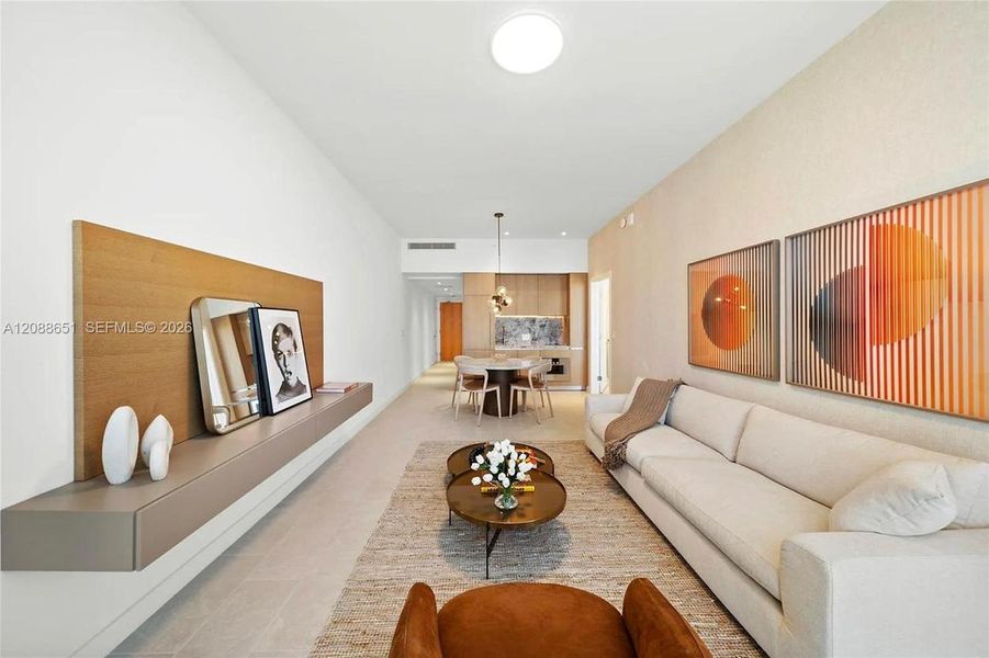 Furnished interior view inside a new home in , Miami Beach (Image 11). Furnished interior view inside a new home in , Miami Beach (Image 11).