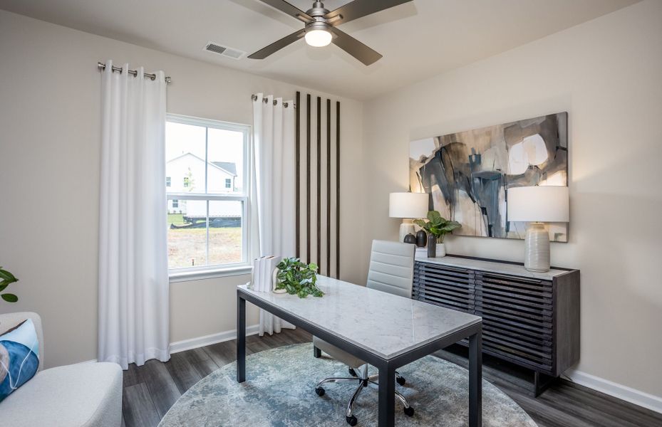 Furnished interior view inside a new home in Exchange at 401, Raleigh (Image 9).