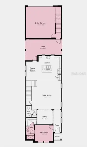 2D floor plan layout of this home in Harvest at Ovation, Winter Garden, FL (Image 3).