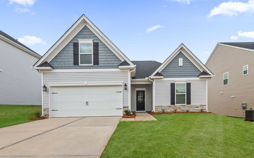 Representative exterior photo of a completed home built from the The Santee by Stanley Martin Homes in Persimmon Hill, Lyman, SC (Image 1).
