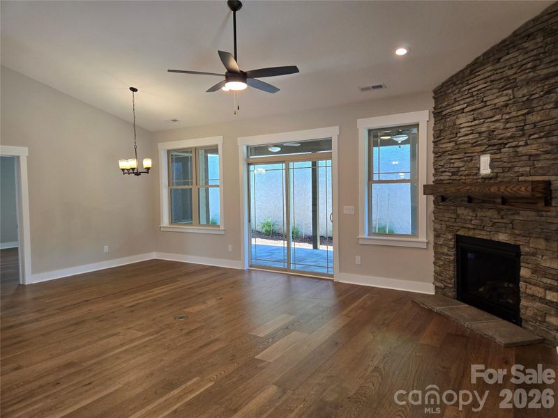 Dining Room and Covered Patio in Rear with Brick Pavers Dining Room and Covered Patio in Rear with Brick Pavers