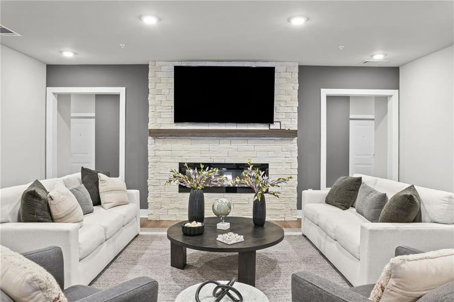 Furnished interior view inside a new home in Gatherings® at Herrington, Cumming (Image 29).