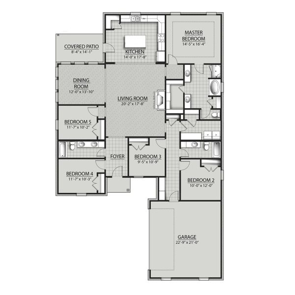2D floor plan layout of this home in Iron Rock, Cantonment, FL (Image 2).