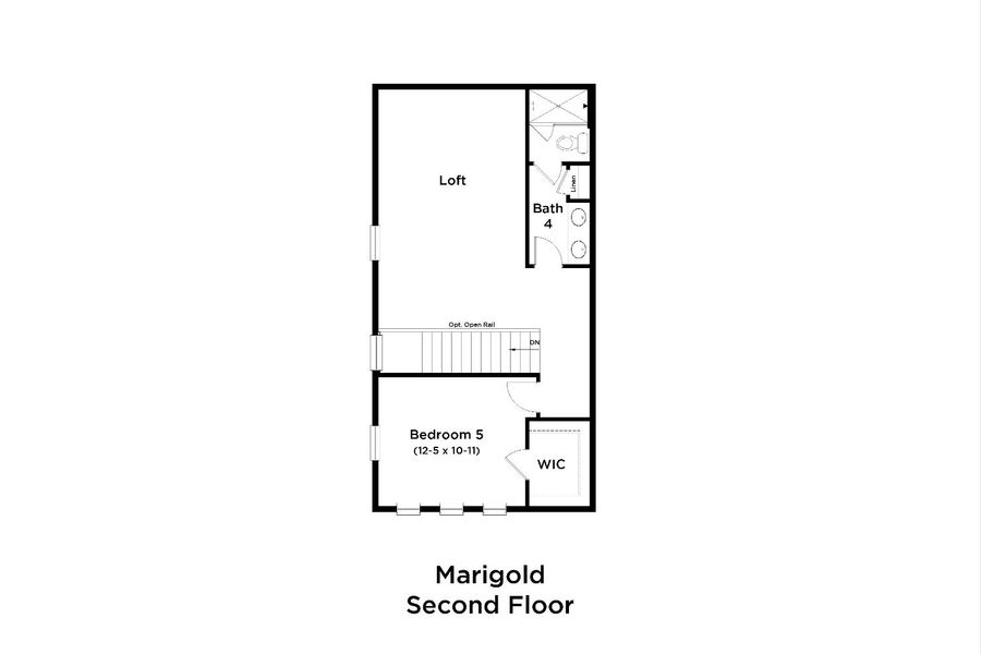 2D floor plan layout for the Marigold by DRB Homes in Haven at Diamond Springs, Jacksonville, FL (Image 5). 2D floor plan layout for the Marigold by DRB Homes in Haven at Diamond Springs, Jacksonville, FL (Image 5).