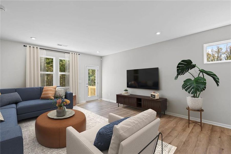 Furnished interior view inside a new home in Villas at Gold Creek, Dawsonville (Image 9). Furnished interior view inside a new home in Villas at Gold Creek, Dawsonville (Image 9).