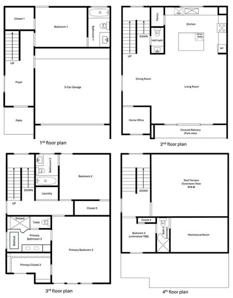 2D floor plan layout of this home in , Houston, TX (Image 4).