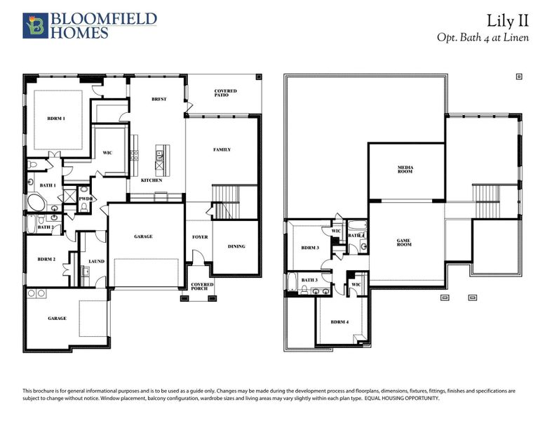 Lily II Floor Plan with Optional Bath 4 at Linen Lily II Floor Plan with Optional Bath 4 at Linen