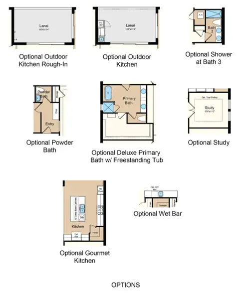 2D floor plan layout of this home in Esplanade at McKinnon Groves, Winter Garden, FL (Image 3).