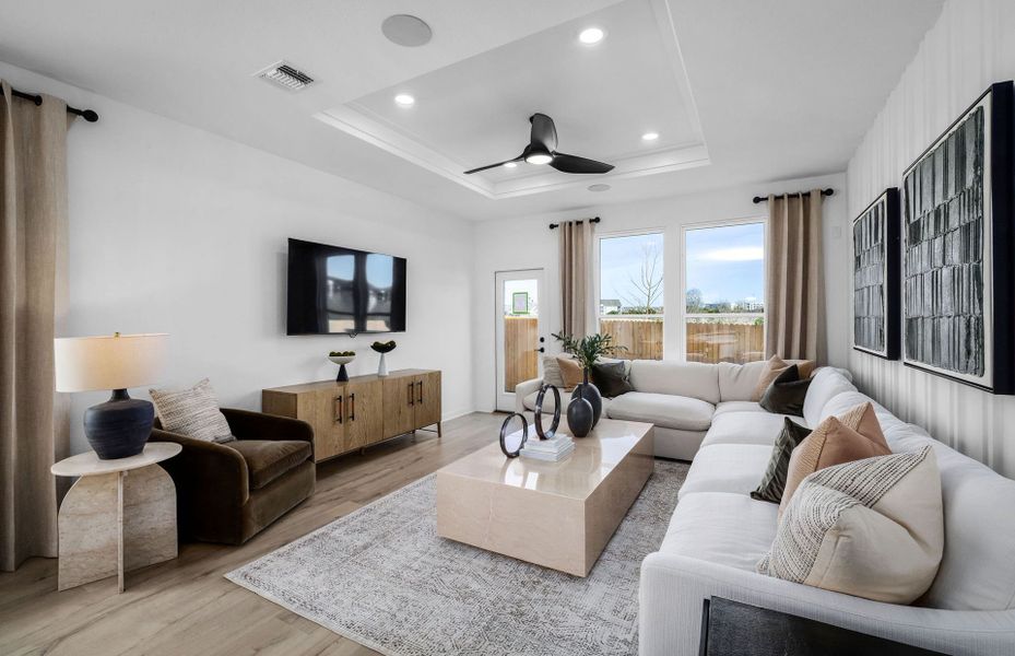 Representative furnished interior of a home built from the Fentress by Centex in Larson Crossing, Elgin (Image 9).