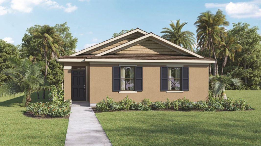 Representative exterior photo of a completed home built from the Baldwin by D.R. Horton in Kindred, Kissimmee, FL (Image 18).