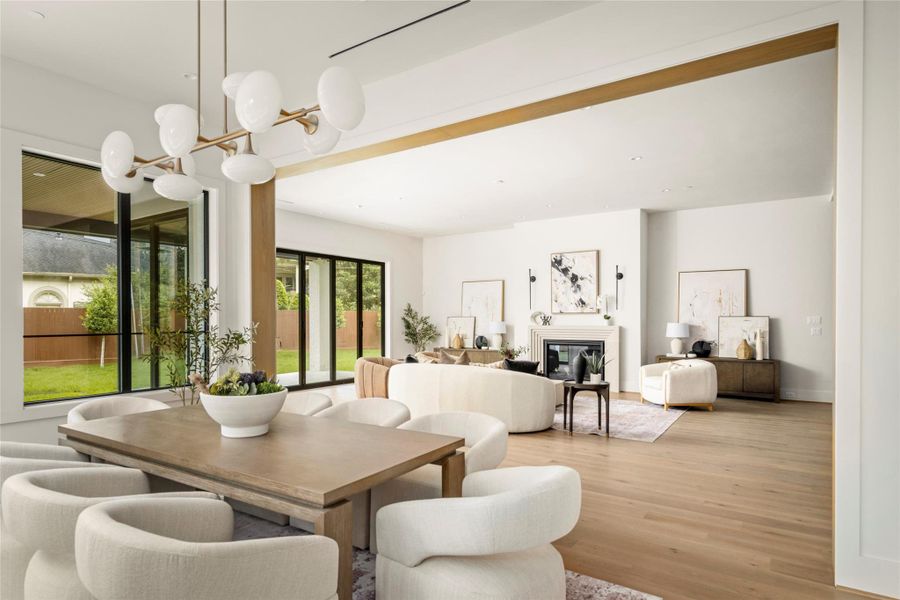 Secondary view of dining area showing the seamless transition to the homes family room.