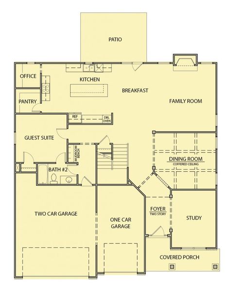 2D floor plan layout for the Richard II by Kerley Family Homes in Walters Creek, Douglasville, GA (Image 3).