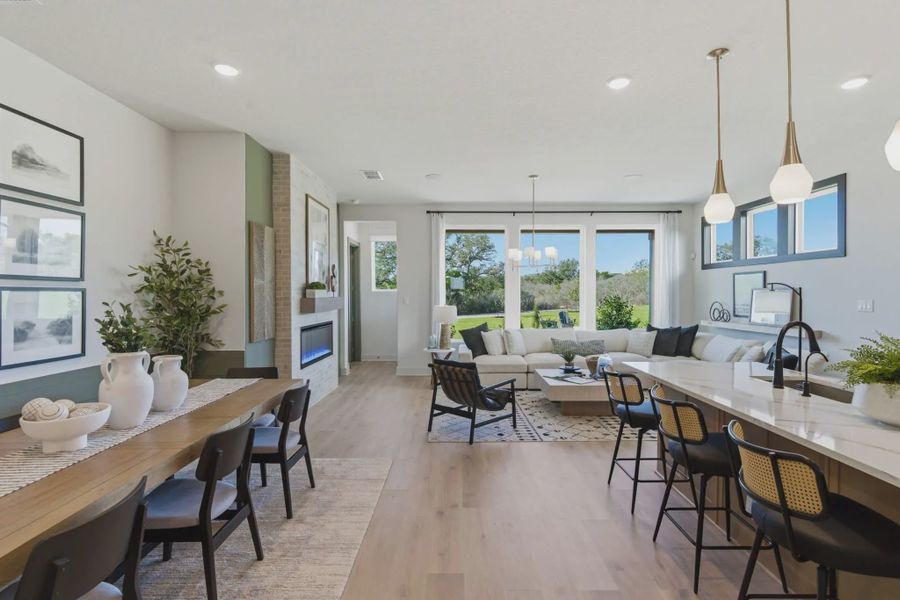 Representative furnished interior of a home built from the Talos by Chesmar Homes in Prominence Urban, San Antonio (Image 7).