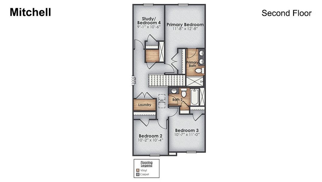 2D floor plan layout of this home in The Landing at Sidbury Station, Castle Hayne, NC (Image 5). 2D floor plan layout of this home in The Landing at Sidbury Station, Castle Hayne, NC (Image 5).