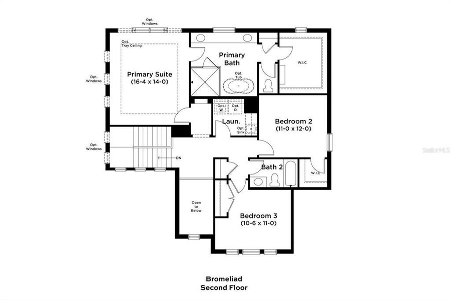 2D floor plan layout of this home in Primrose at Longleaf, New Port Richey, FL (Image 2).