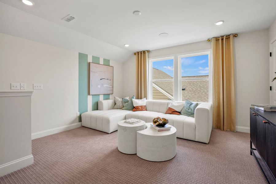 Representative furnished interior of a home built from the Compass by Del Webb in Del Webb Carolina Ridge, Midland (Image 36).