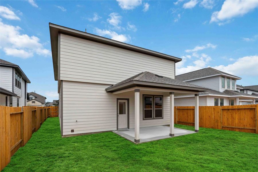 Front exterior of a new home in Granger Pines, Conroe, TX, highlighting curb appeal (Image 16). Front exterior of a new home in Granger Pines, Conroe, TX, highlighting curb appeal (Image 16).
