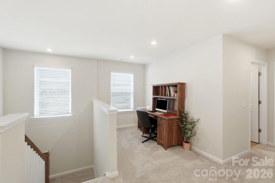 Upstairs loft area makes a perfect office!