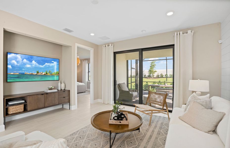 Sliding glass door for easy access to indoor/outdoor living Sliding glass door for easy access to indoor/outdoor living