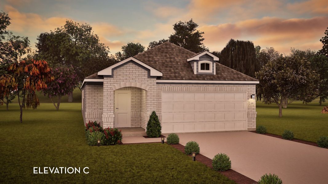 Representative exterior photo of a completed home built from the Maple by CastleRock Communities in Chasin Heights, Converse, TX (Image 17).