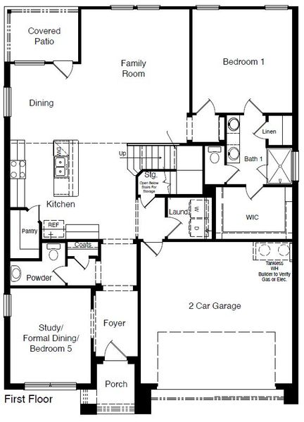 2D floor plan layout of this home in Eagle Creek, Denton, TX (Image 4).