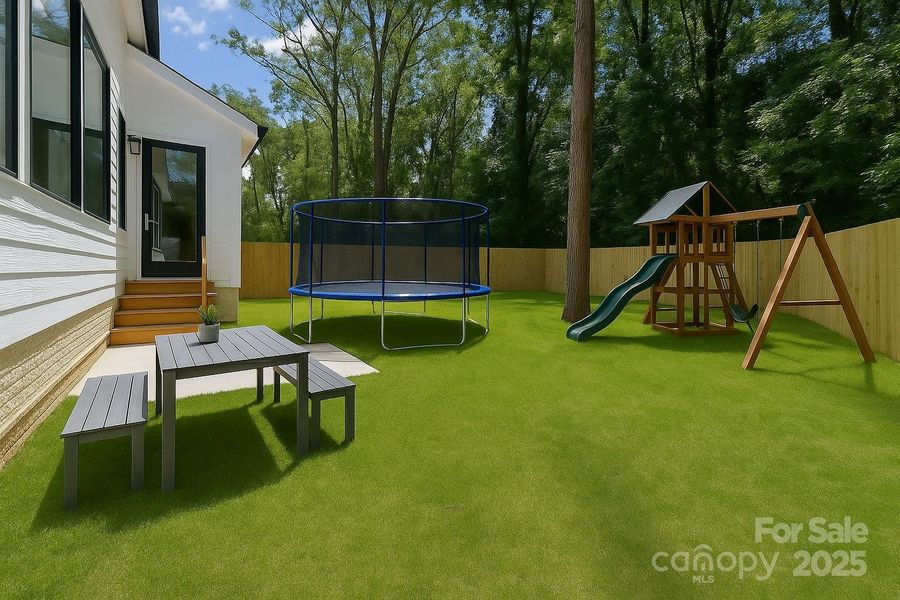Virtually enhanced to show potential with greener lawn and playzone