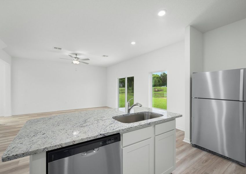 Kitchen that over looks the family room