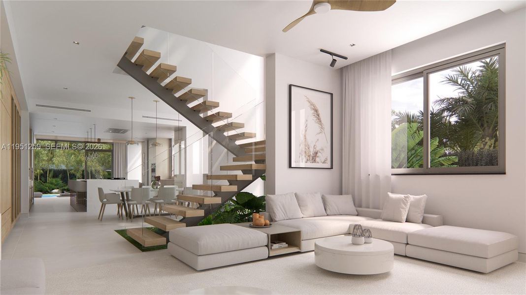 Furnished interior view inside a new home in , South Miami (Image 3).