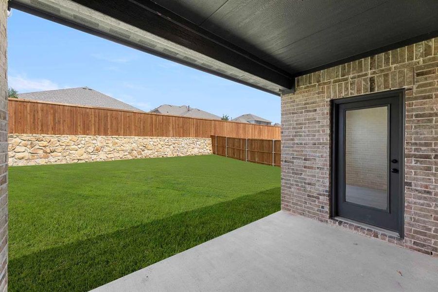 Exterior details and patio area of a home in Brookshire at Legacy Hills, Celina (Image 20). Exterior details and patio area of a home in Brookshire at Legacy Hills, Celina (Image 20).