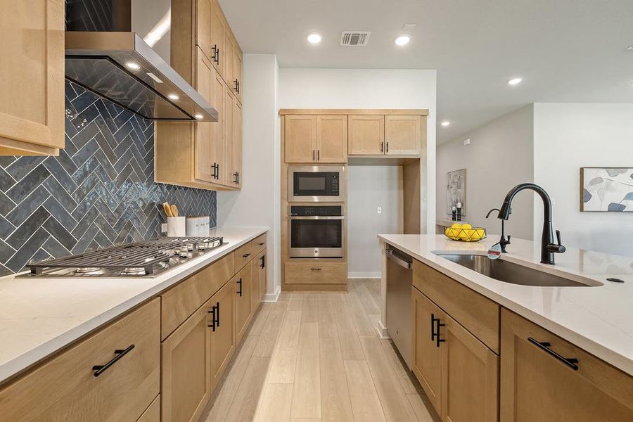 Furnished interior view inside a new home in Park Collection at Lariat, Liberty Hill (Image 12). Furnished interior view inside a new home in Park Collection at Lariat, Liberty Hill (Image 12).