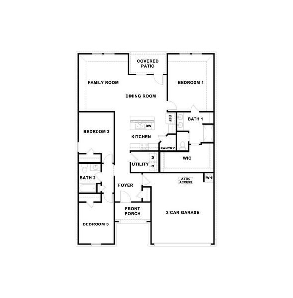 2D floor plan layout of this home in Thunder Rock, Marble Falls, TX (Image 4).