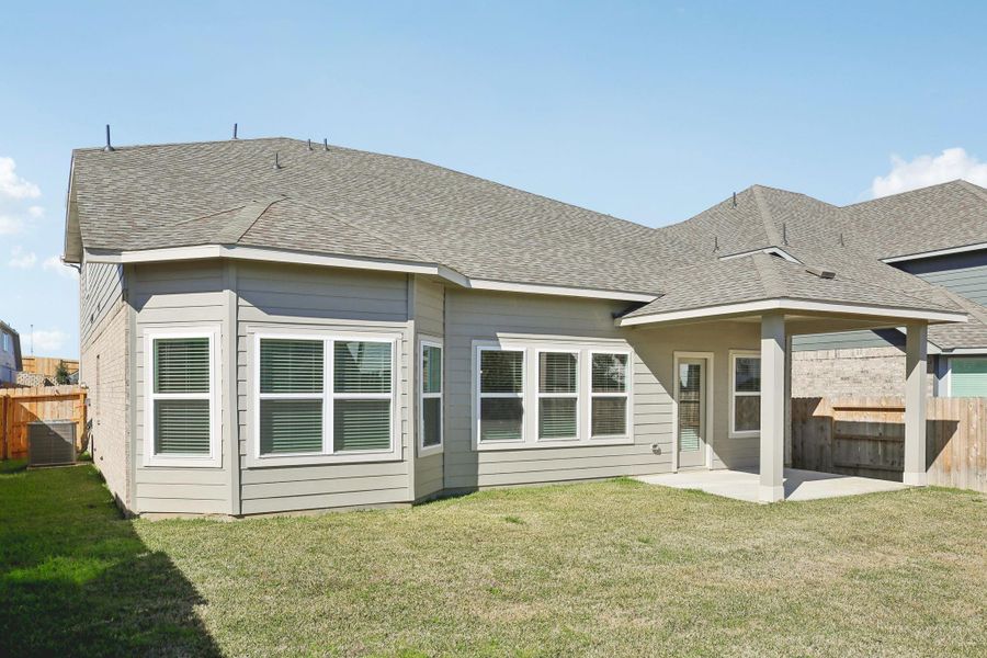Exterior details and patio area of a home in Pine Lake Cove - Classic Series, Montgomery (Image 3).