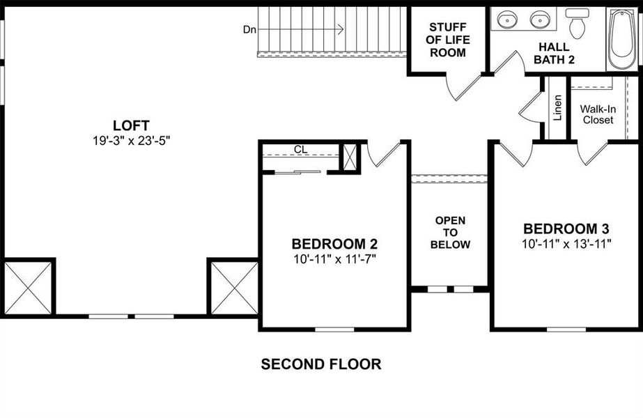 2D floor plan layout of this home in Timberbrook, Justin, TX (Image 4).